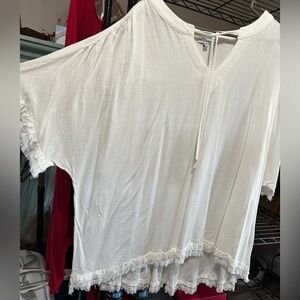 White Birch - Never Worn - Size 3x - Women's White Fringe Top